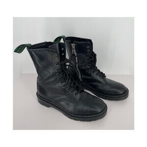 Solovair 11-Eye Derby Boot Inside Zip Black Greasy F Fit Size 7 (US) 6 (UK)